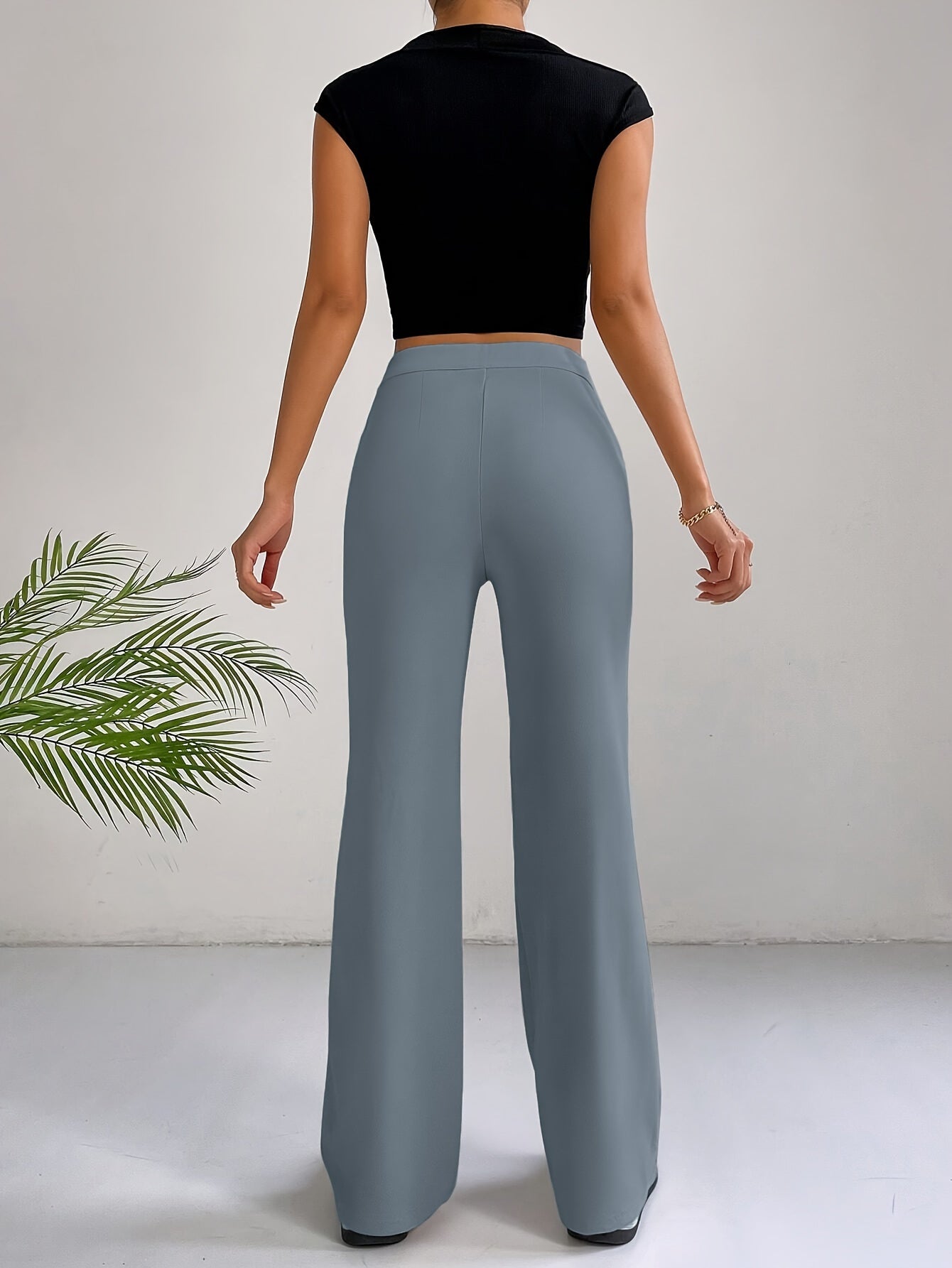 Chic Pintuck Broek met Hoge Taille