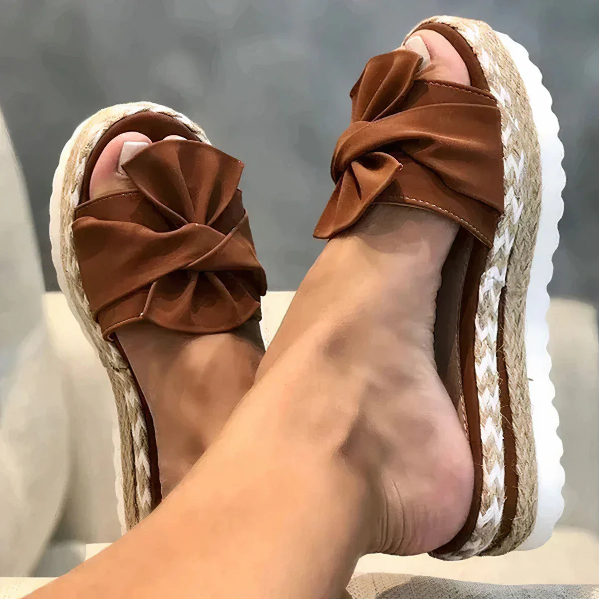 Stijlvolle Geweven Platformsandalen