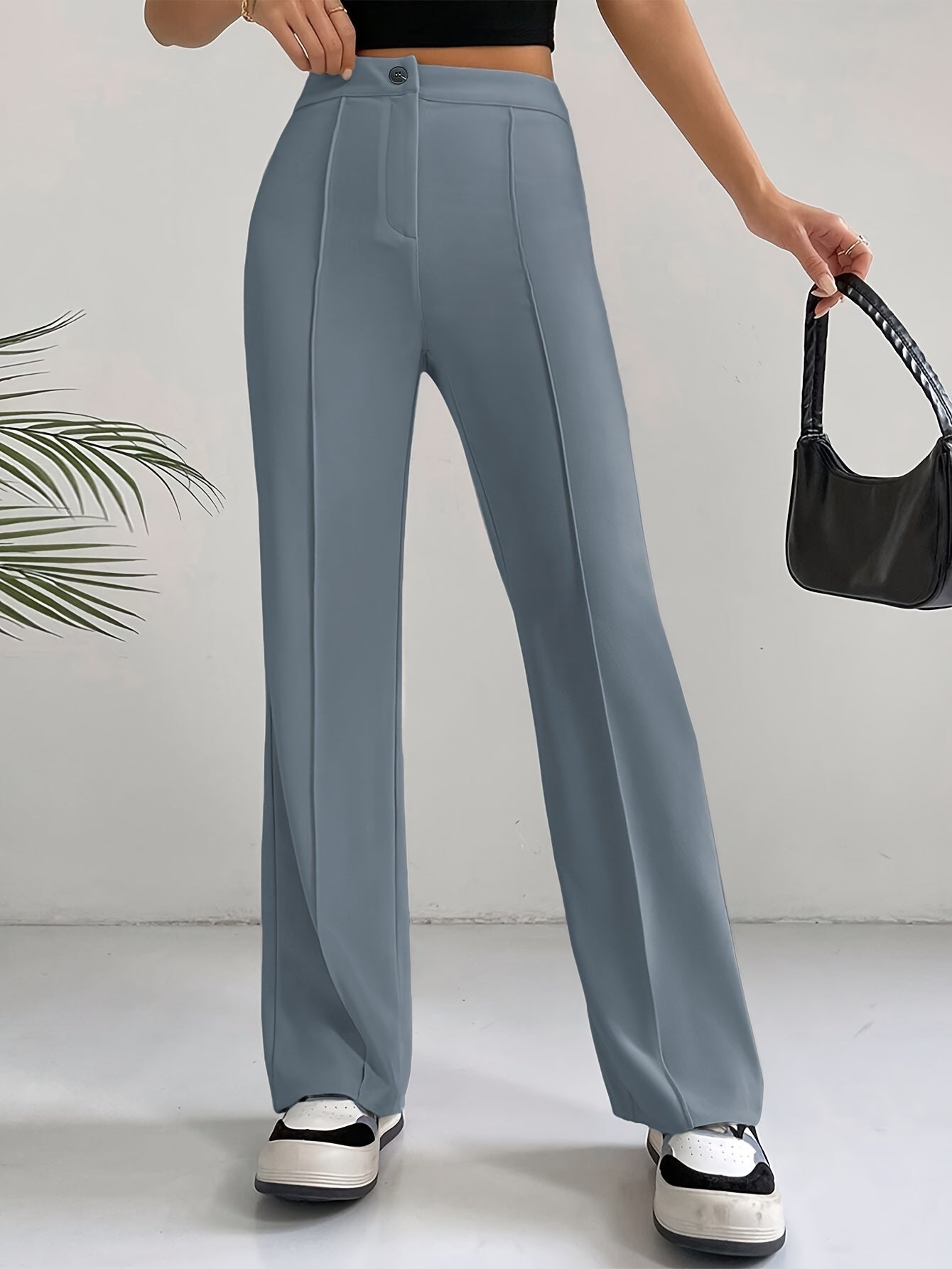 Chic Pintuck Broek met Hoge Taille