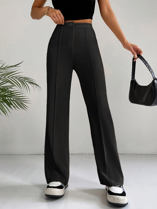 Chic Pintuck Broek met Hoge Taille