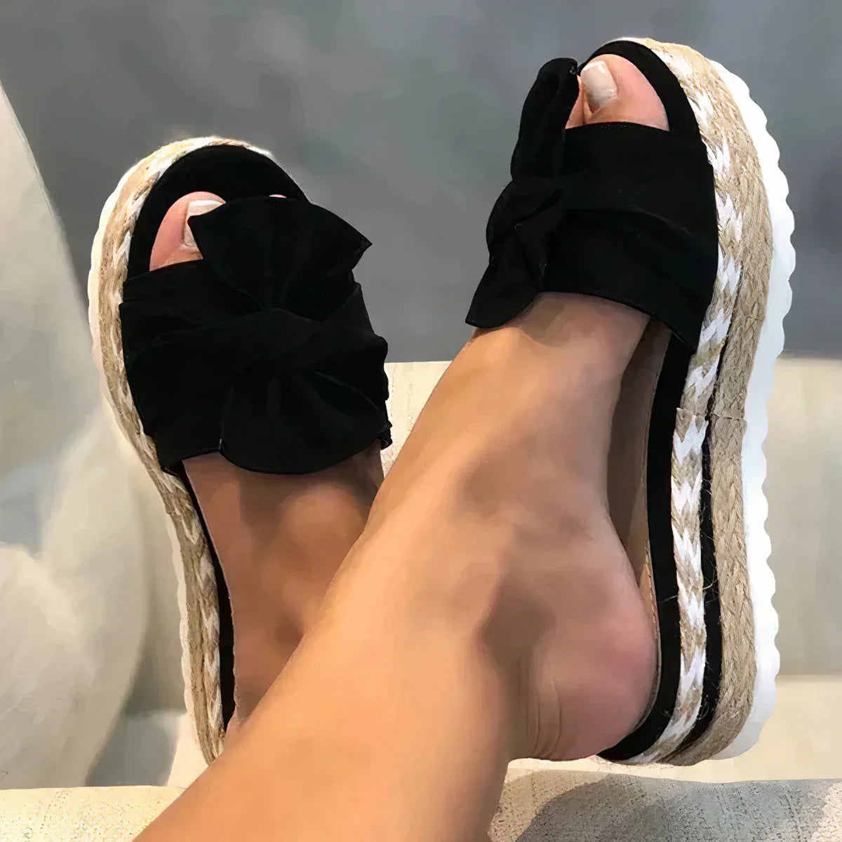 Stijlvolle Geweven Platformsandalen