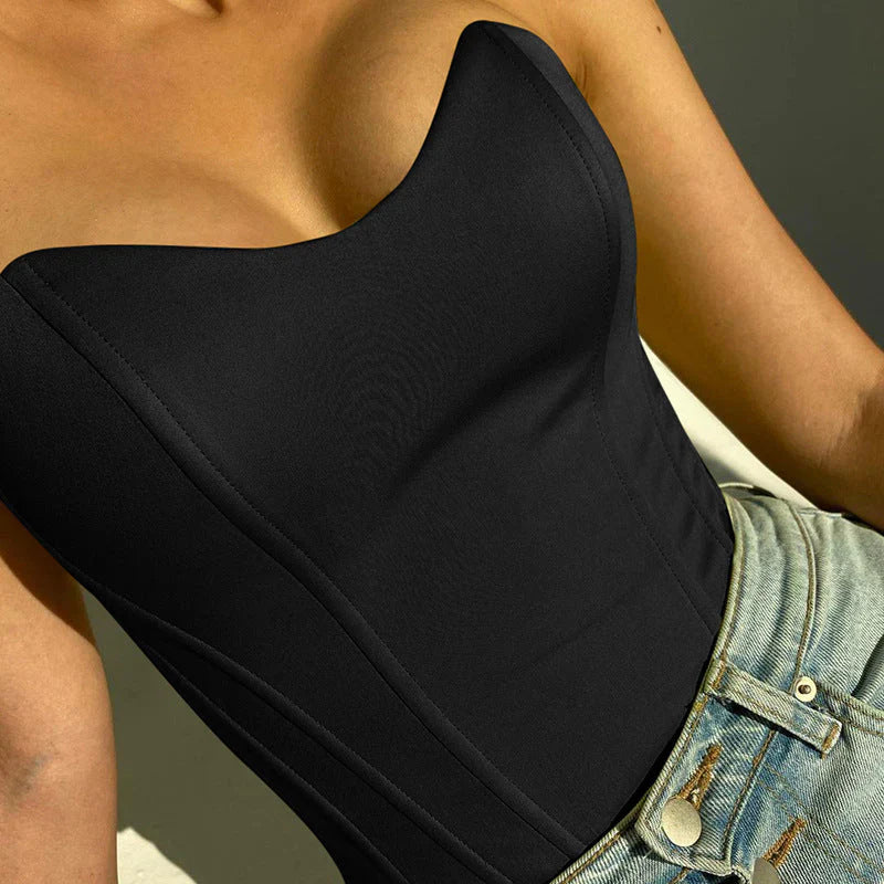 Strapless Corset Crop Top: Verfijnde Silhouetten in Stijl