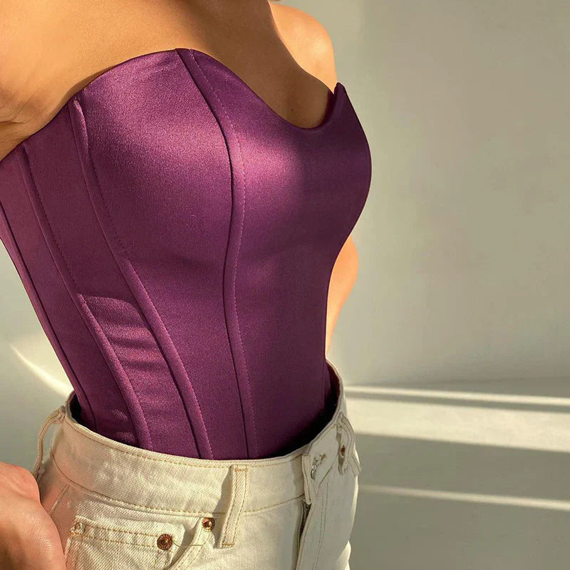 Strapless Corset Crop Top: Verfijnde Silhouetten in Stijl