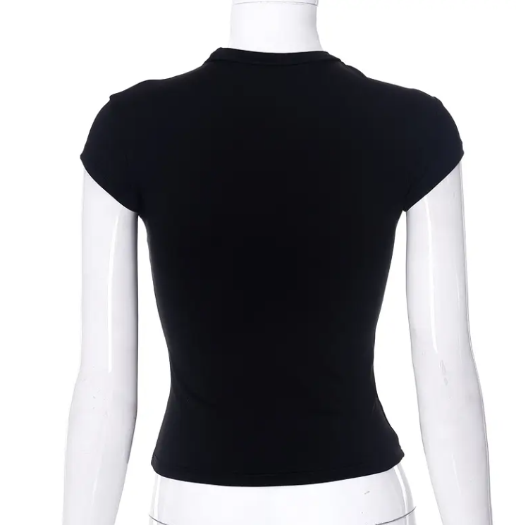 Elegant en Stijlvol - Lente/Zomer O-Hals Crop Top